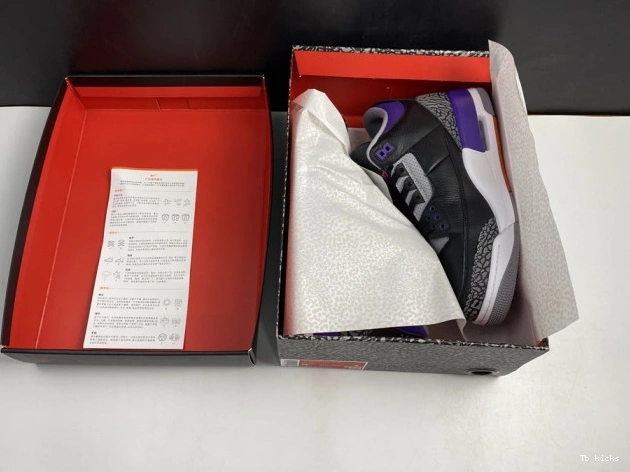 Rep TBK Jordan Purple 3 CT8532 050 Retro Court Black Air 0712